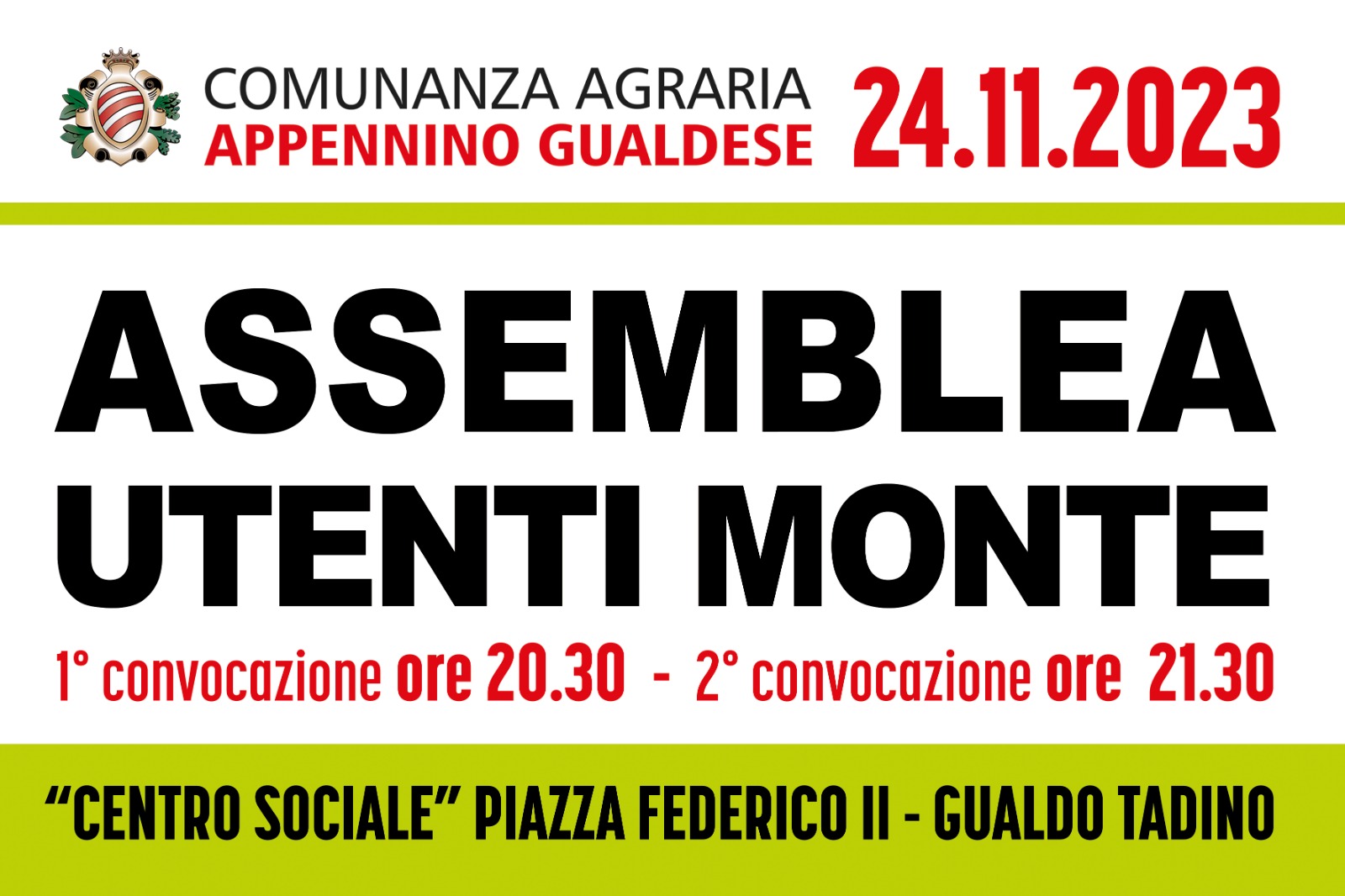 Convocazione Assemblea utenti monte
